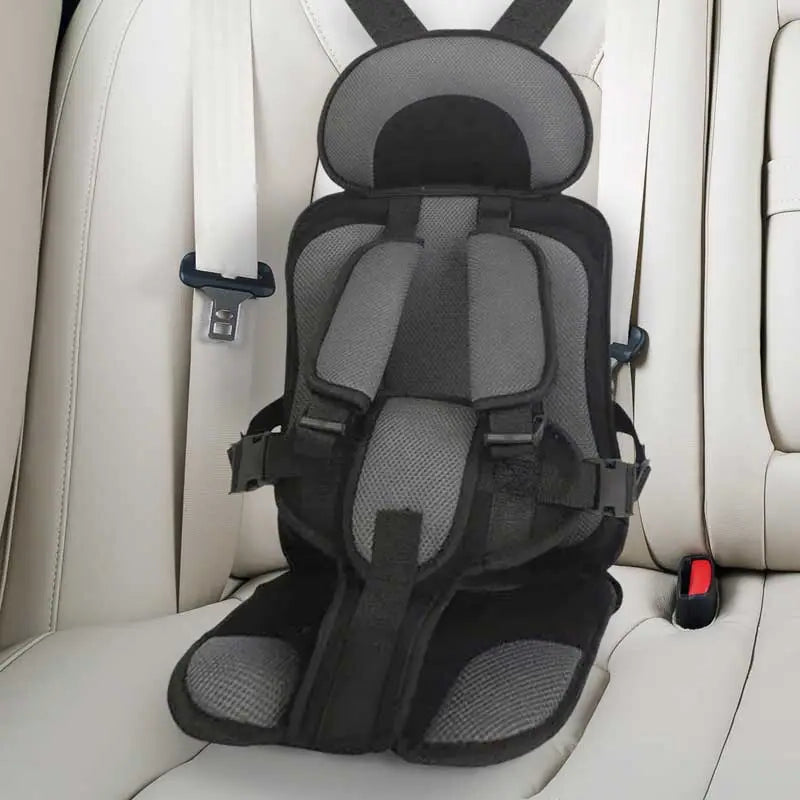 Charcoal child protection car cushion seat by Belro for added safety and comfort in vehicles, suitable for kids in sports and outdoor travel.