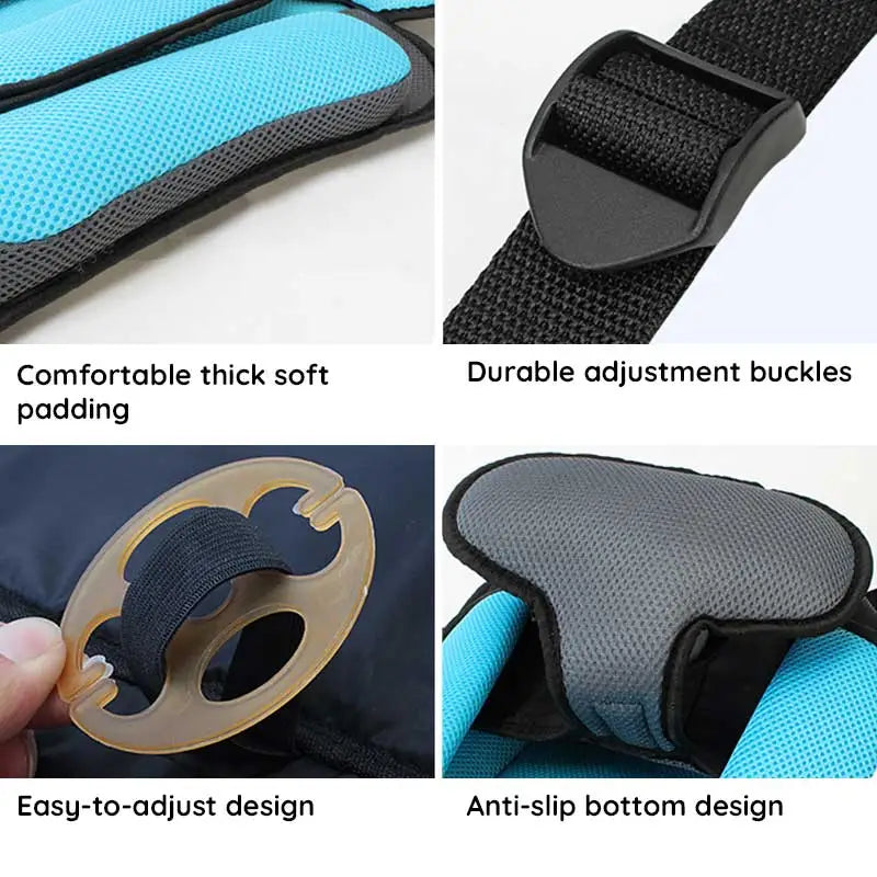 Belro child protection car cushion seat with safety straps and padded design, suitable for secure child seating in vehicles.