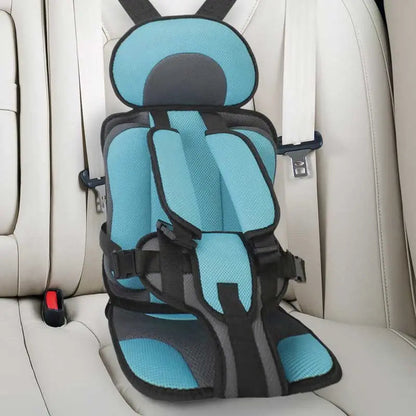 Light blue Belro child protection car cushion seat for added safety in vehicles, designed for comfort and secure fit.