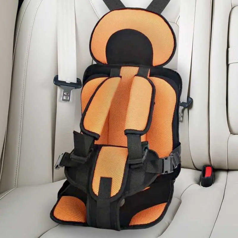 Orange Belro child protection car cushion seat designed for safety and comfort in sports and outdoor vehicle use.