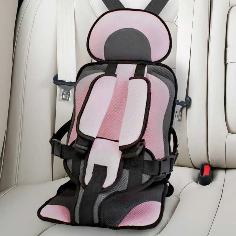 Pink Belro child protection car cushion seat with ergonomic design and safety straps, suitable for secure child car travel.