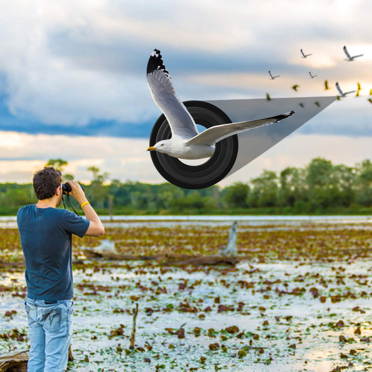 Belro long-range night vision binoculars with electronic camera features, black and compact design for enhanced nighttime viewing.