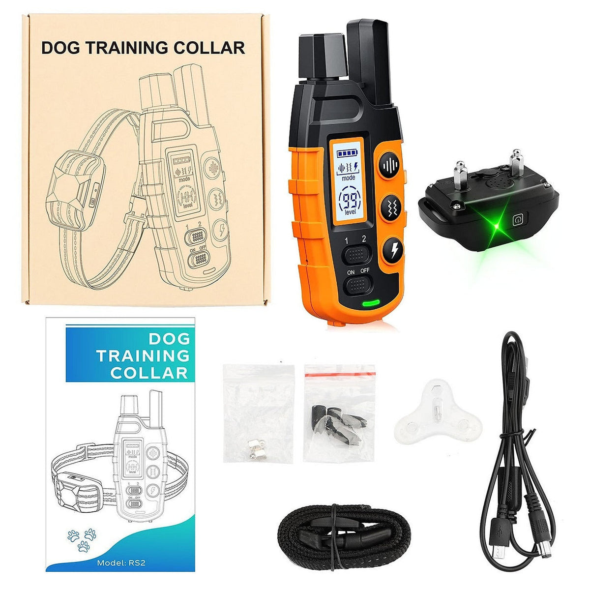 Belro waterproof 1000m remote training collar for dogs, rechargeable e-collar with durable design for effective pet training.