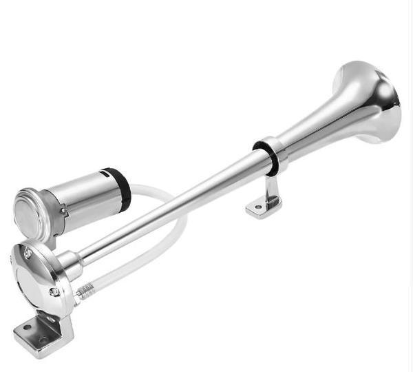 Belro 50 Db train horn with air compressor, electronic audio device for loud sound effects and signaling.
