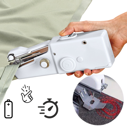 Portable Belro sewing machine with sewing kit for men's clothing, compact and lightweight for easy sewing on the go.