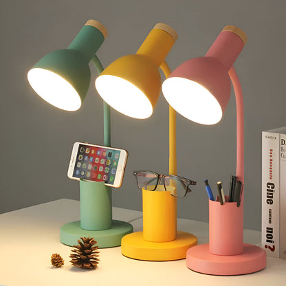 Modern Belro Nordic LED desk lamp with built-in pen holder, stylish lighting for study or office workspace.