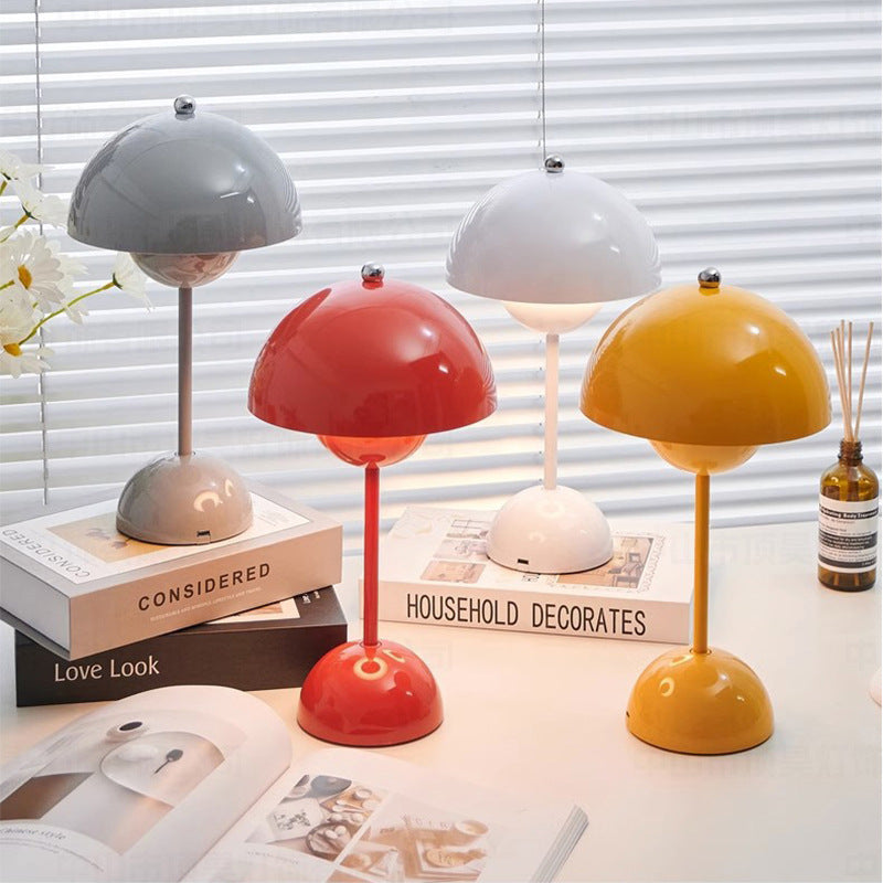 Belro Nordic Mushroom Lamp glowing softly, designed as a stylish night light with a mushroom shape for cozy ambiance.