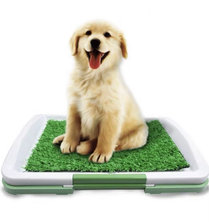 Belro dog toilet with artificial turf for pets, featuring a convenient litter box for easy outdoor potty training.