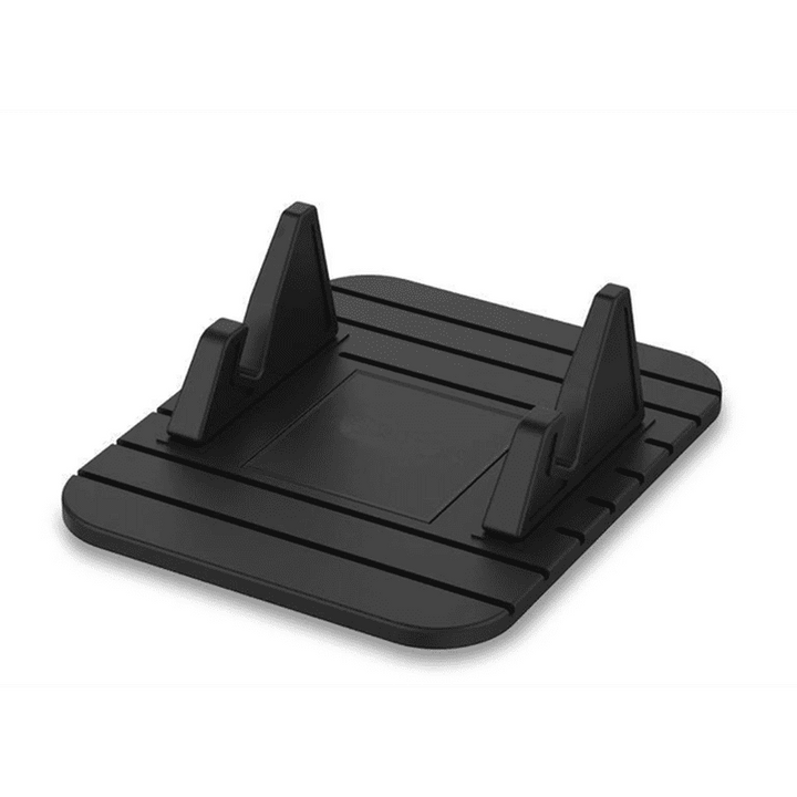 Belro universal anti-slip phone holder mounted on a car dashboard, showcasing secure grip and adjustable design for smartphones.