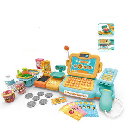 Belro toy cash register with colorful buttons and pretend scanner, ideal for children's toys and games.