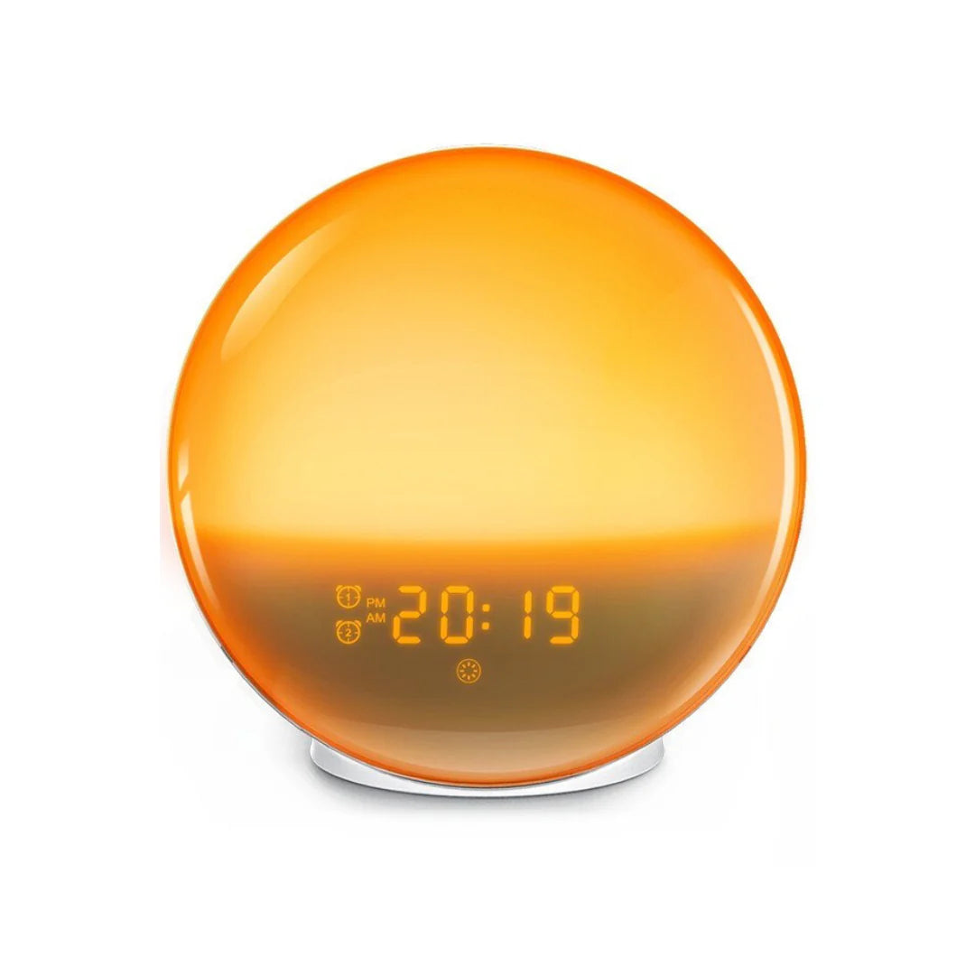 Belro light alarm clock with nature sounds, featuring a sleek design and illuminated display for gentle wake-up mornings.