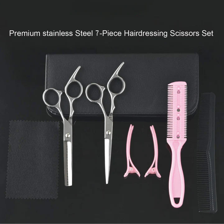 Belro cutting and thinning scissors for hair styling, featuring sharp blades and ergonomic handles for precise hair cutting and thinning.
