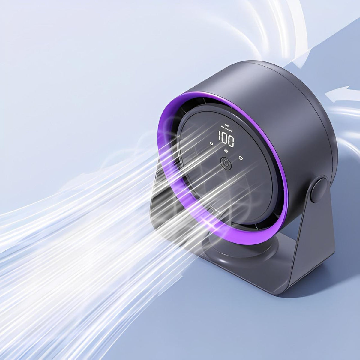 Belro portable bladeless fan for outdoor use, compact and sleek design suitable for home and garden spaces.