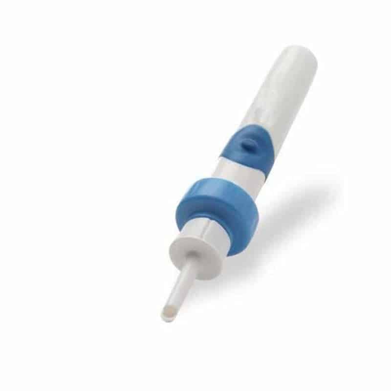 Belro vacuum ear cleaner in use, compact health and beauty device for safe ear cleaning at home.