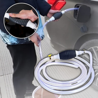 Belro liquid transfer pump for suction, compact tools and hardware device with handles and inlet/outlet hoses.