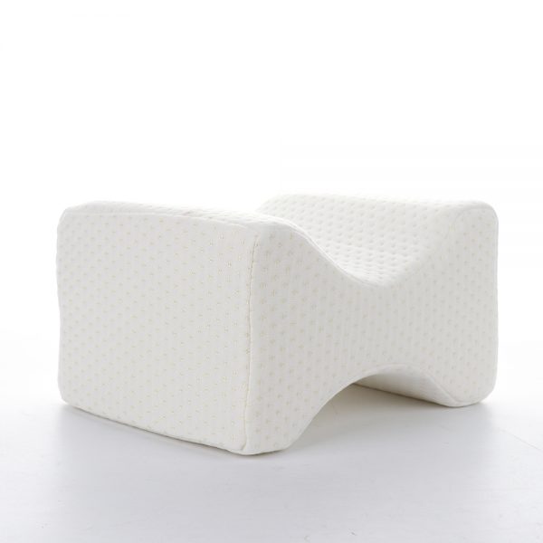 Belro memory foam leg pillow for health and comfort, showcasing its ergonomic design and soft cover material.