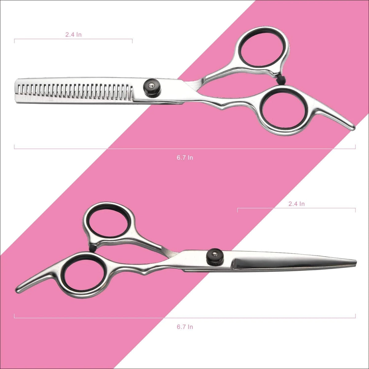 Belro cutting and thinning scissors with sharp blades and ergonomic handles for professional hair styling and thinning.