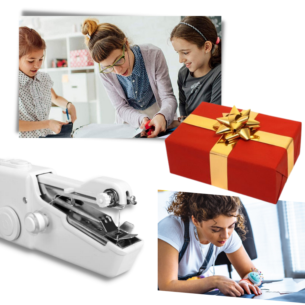 Belro portable sewing machine and men's sewing kit with compact design, featuring threads, needles, and tools for quick clothing repairs.