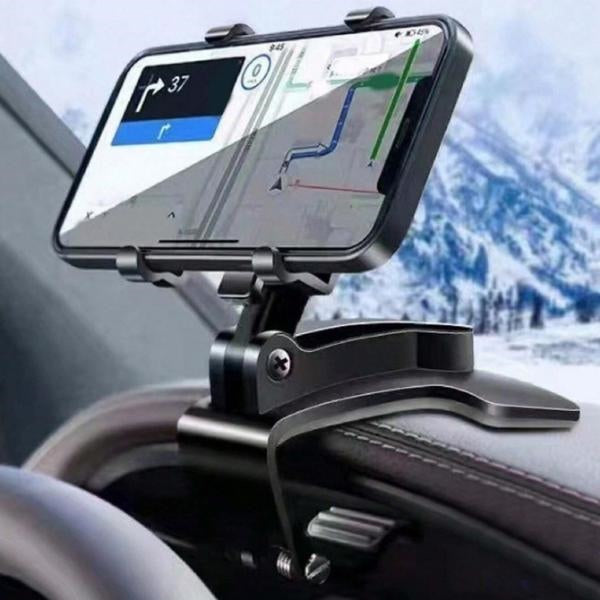Belro non-slip mobile phone holder for cars mounted on a dashboard, showing secure grip on a smartphone for hands-free use.