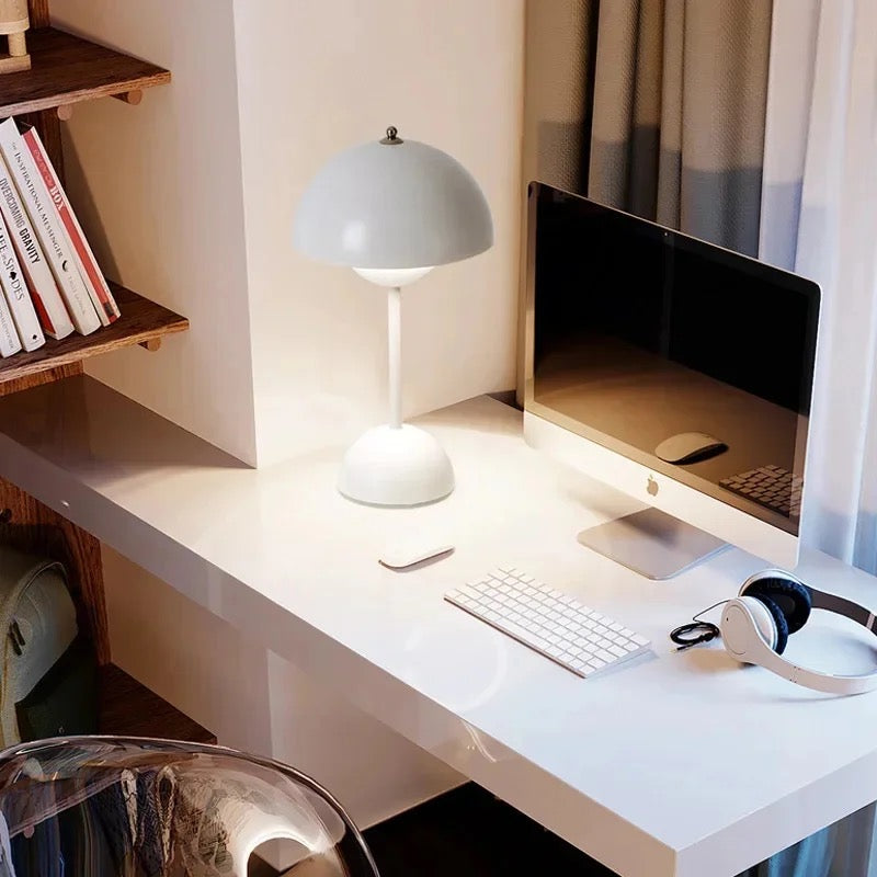 Belro Nordic Mushroom Lamp night light with a soft glow, featuring a modern mushroom shape and warm white LED illumination.