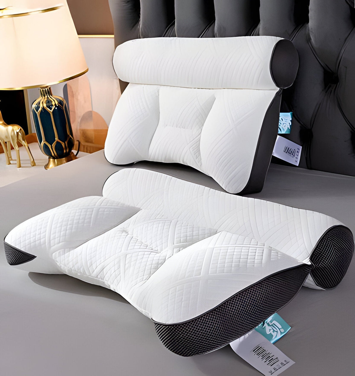 Belro orthopedic neck pillow in soft fabric, designed for neck support and comfort in health and beauty.