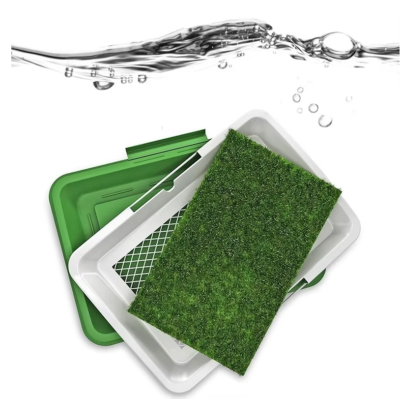 Belro dog toilet with artificial turf for indoor pet training, featuring a sturdy frame and realistic grass surface.