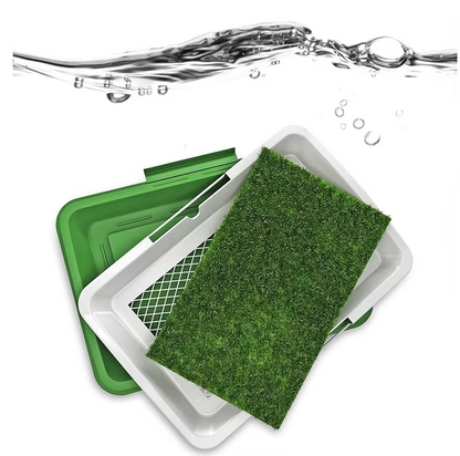 Belro dog toilet with artificial turf for indoor pet training, featuring a sturdy frame and realistic grass surface.