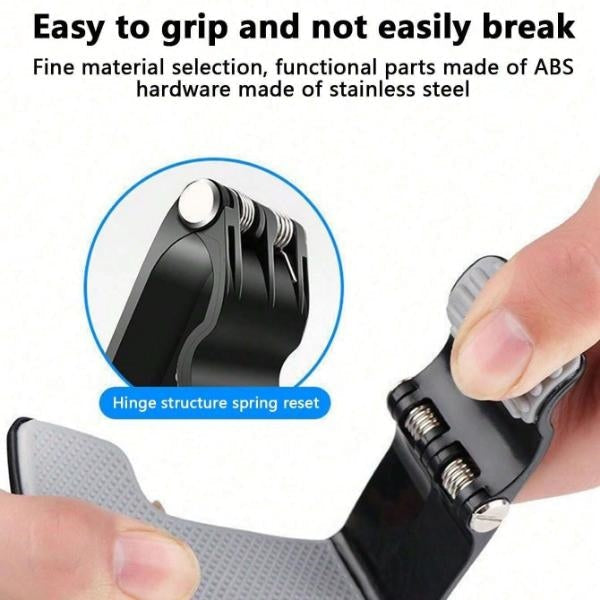 Belro non-slip mobile phone holder for cars, showing secure grip and adjustable arm mounted on a dashboard for easy phone access.