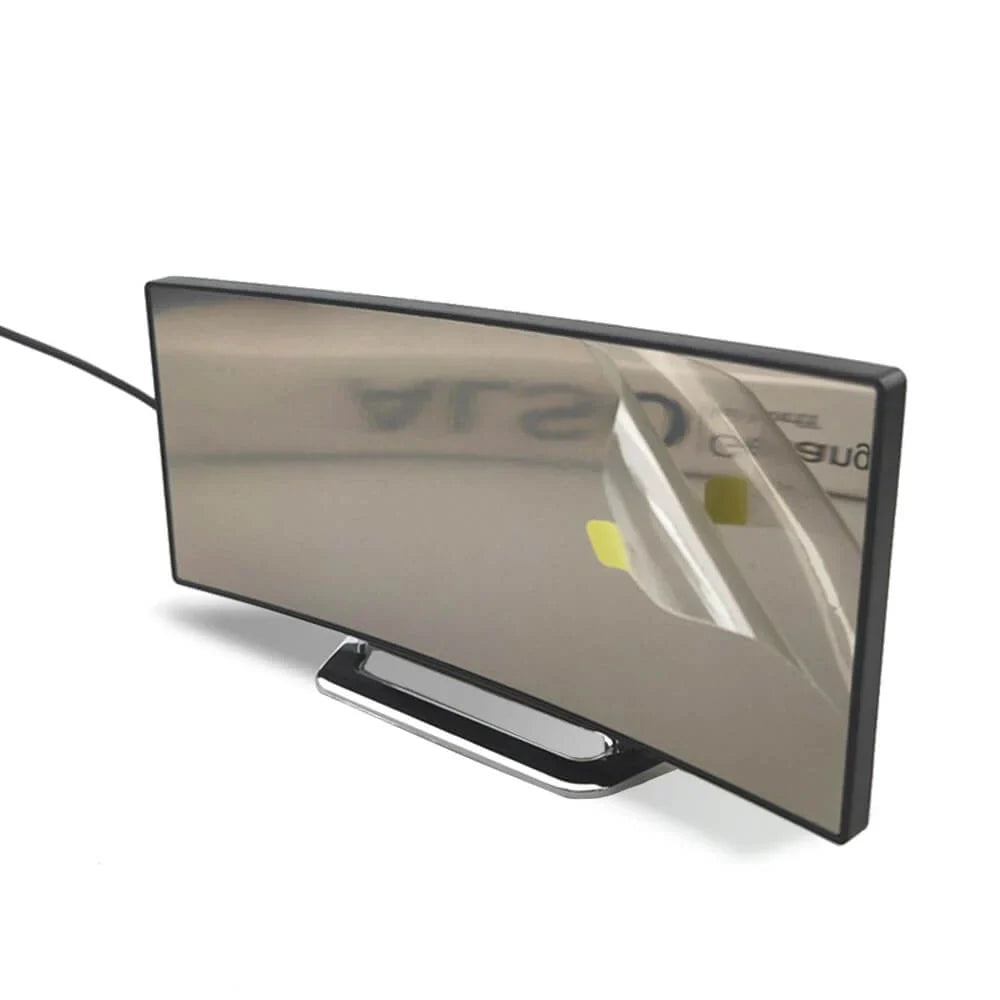 Belro curved LED digital alarm clock with mirror display and large screen, modern home decor clock showing time.