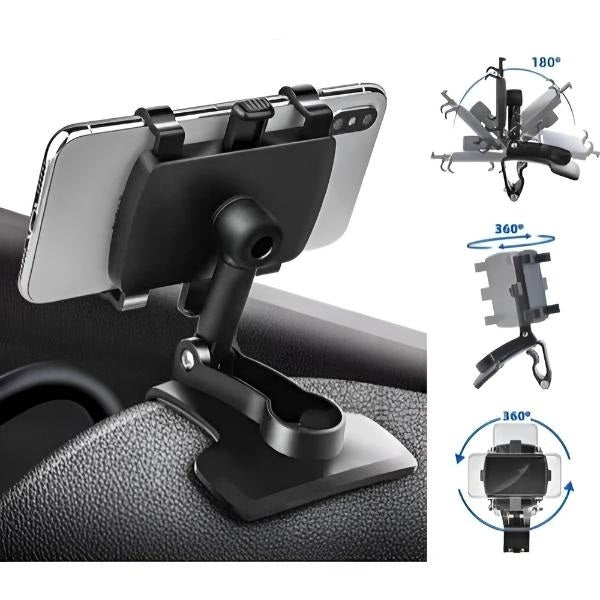 Belro non-slip mobile phone holder for cars, securely grips smartphones, mounted on a vehicle dashboard or air vent.