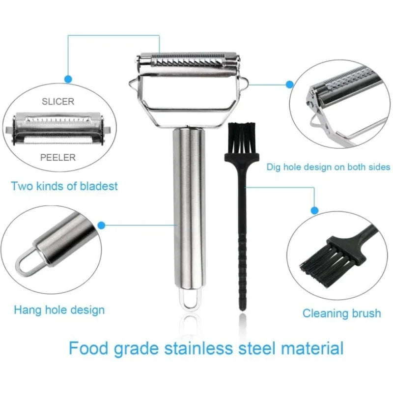 Belro Ultra-Sharp Stainless Steel Vegetable Slicer with multiple blades for precise slicing, in a modern kitchen setting