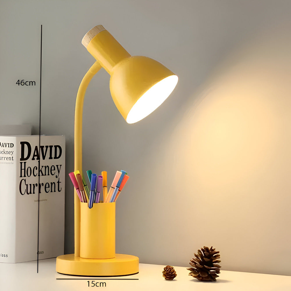 Modern Nordic LED desk lamp with pen holder by Belro, featuring sleek design and integrated lighting for stylish workspace illumination.
