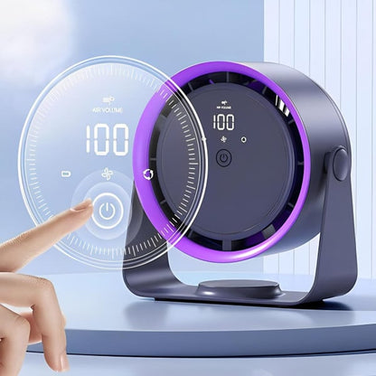 Belro portable bladeless fan for outdoor use, compact and stylish home and garden cooling device in black.