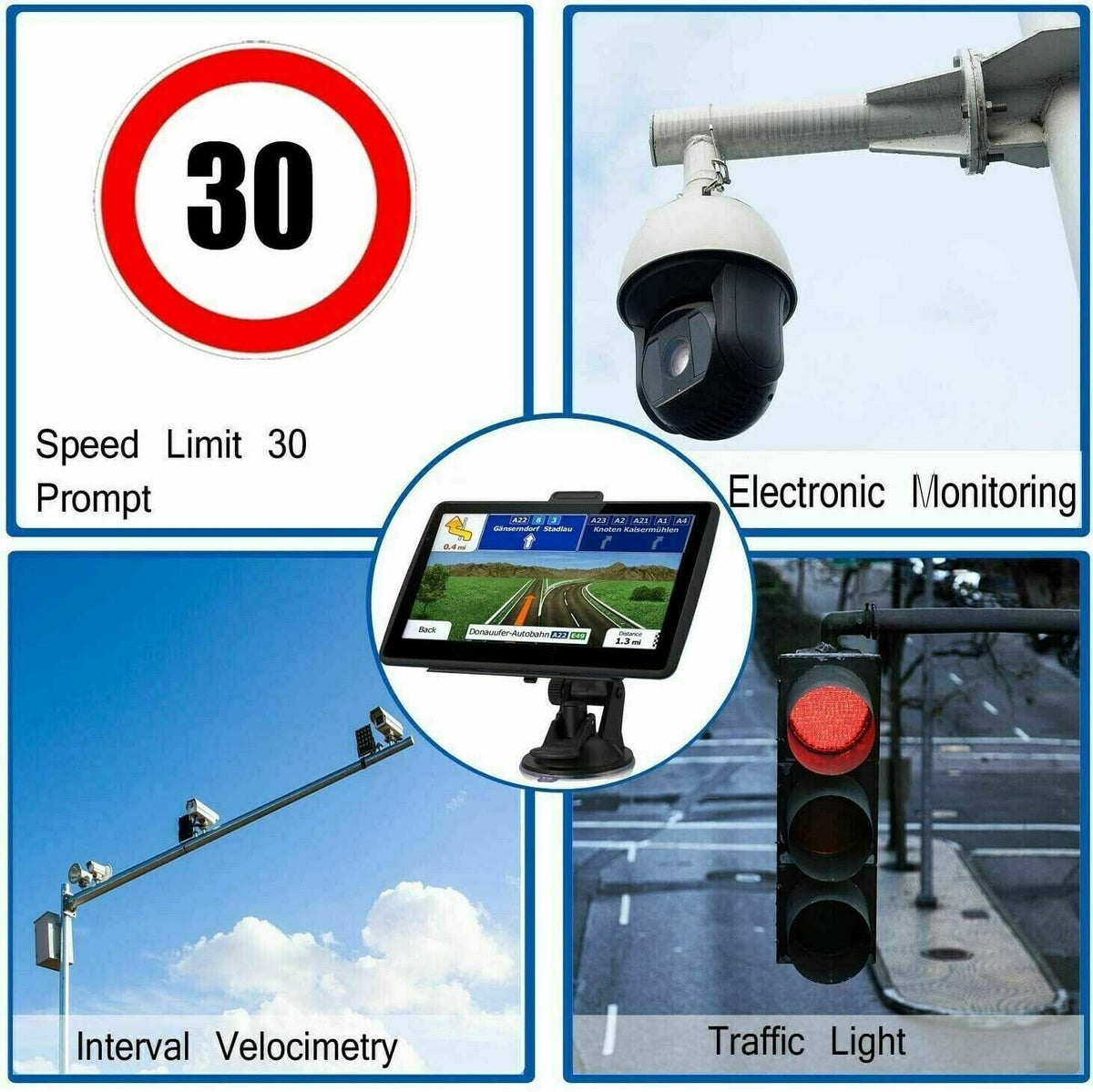 Belro 7-inch GPS navigation system for car and truck, portable electronic device with touchscreen display and navigation features.