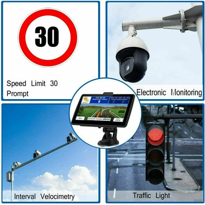 Belro 7-inch GPS navigation system for car and truck, portable electronic device with touchscreen display and navigation features.