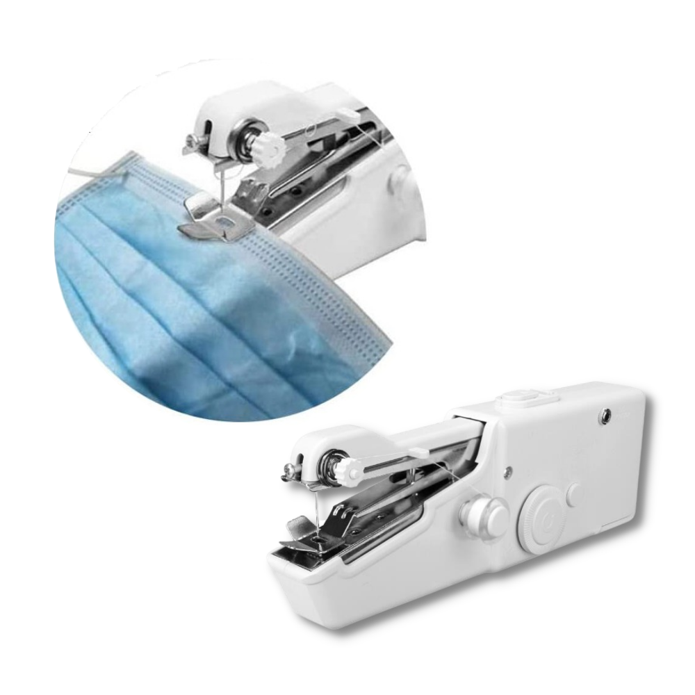 Belro portable sewing machine and sewing kit for men, compact clothing sewing tools with accessories on a white background.