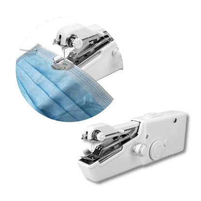 Belro portable sewing machine and sewing kit for men, compact clothing sewing tools with accessories on a white background.