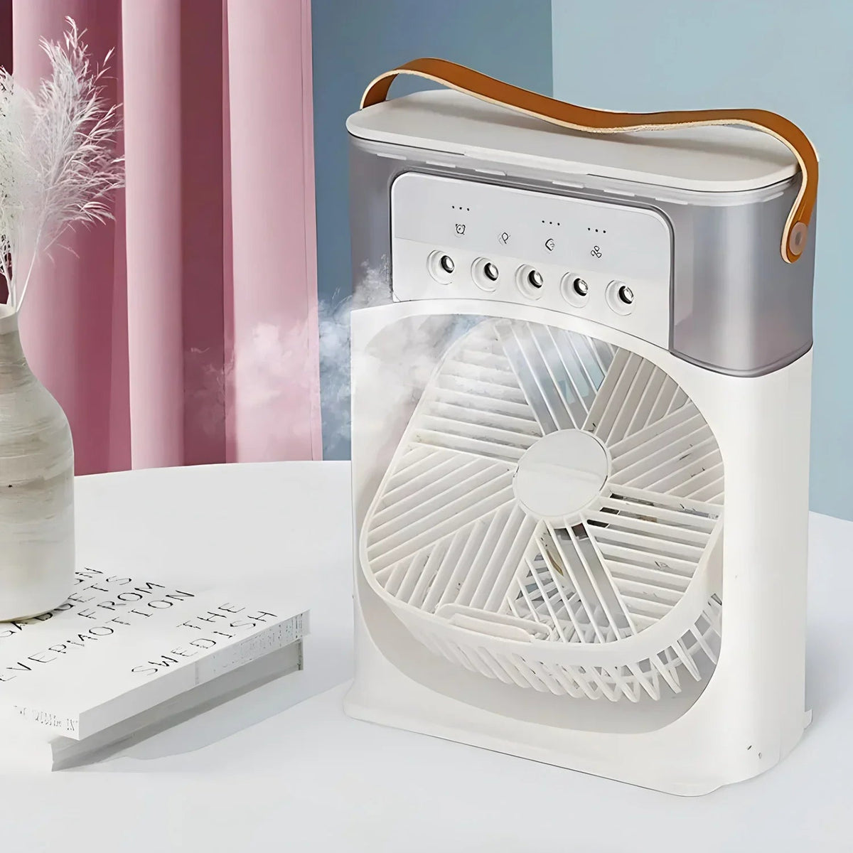 Belro Pro 3-in-1 outdoor fan, air conditioner, and humidifier with adjustable vents and control panel for versatile cooling and humidifying.