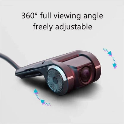 Belro dual front and rear car dash cam capturing inside and outside views, compact electronics camera for vehicle surveillance