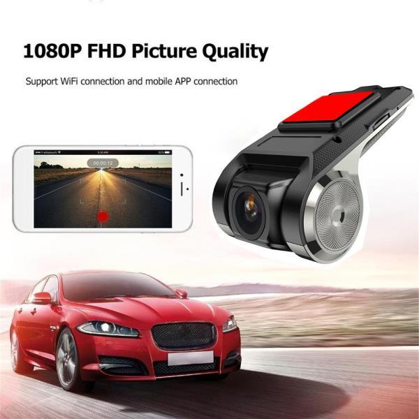 Belro dual front and rear dash cam mounted in a vehicle, capturing road view for car surveillance and recording.