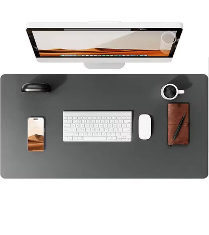 Dark gray leather desk mat by Belro, perfect for home office desks, providing a stylish and protective surface for workspaces.