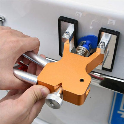 Belro car dent repair puller tool for paintless dent removal, shown with handles and pulling mechanism on a vehicle surface