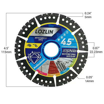 Mivoza Deutschland diamond saw blades 115mm 2-pack for cutting tiles, concrete, steel, and PVC with durable, versatile blades.