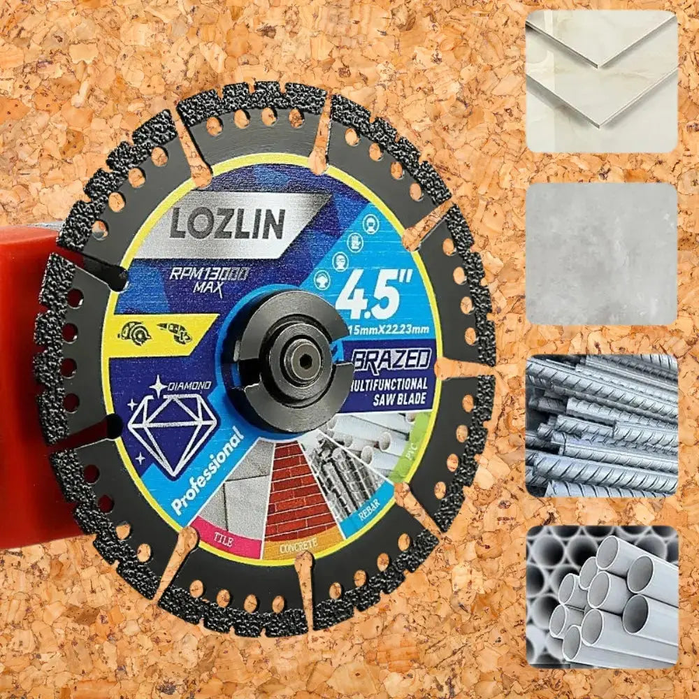 Diamond saw blade 115mm by Mivoza Deutschland, ideal for cutting tiles, concrete, steel, and PVC with precision.