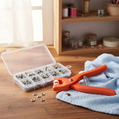 Mivoza snap button pliers set with multiple sizes for easy fabric button installation, no sewing required, handwerkzeug tool.