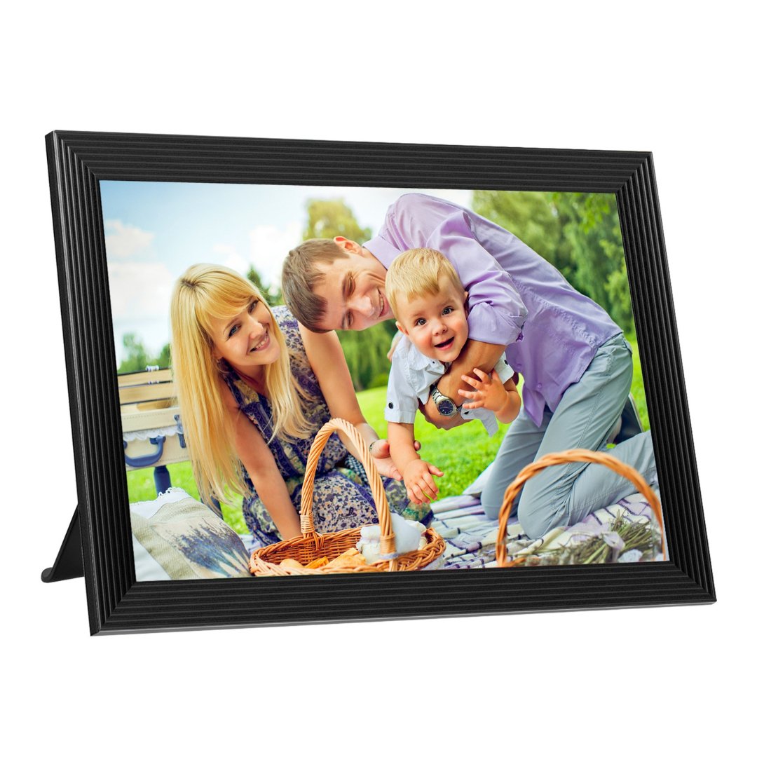 Belro high-resolution digital electronic frame with video playback and built-in camera, showcasing a sleek modern design.