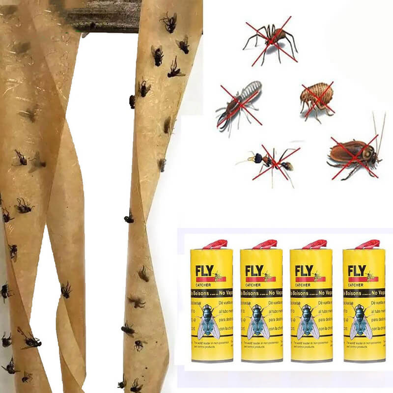 Belro fly swatter roller for pest control, outdoor home and garden tool with a long handle and mesh swatting surface.