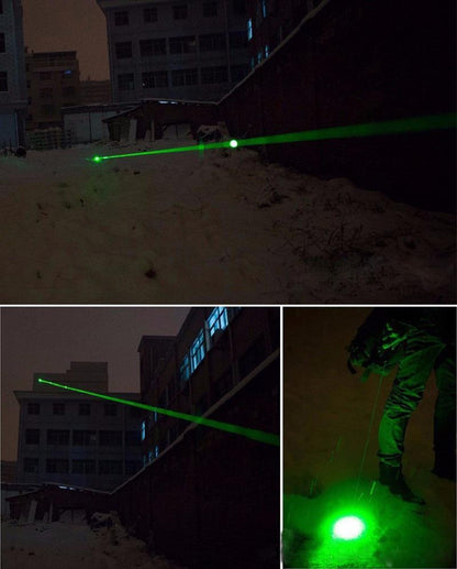 Green military-grade laser pointer by Belro, compact office and stationery tool, with a sleek design and focused laser beam.
