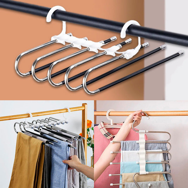 Belro multifunctional hanger for pants, designed for home storage and organization, with adjustable features and multiple hanging slots.