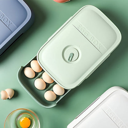 Belro stackable egg box made of durable bags and luggage material, featuring multiple compartments for organizing eggs securely.